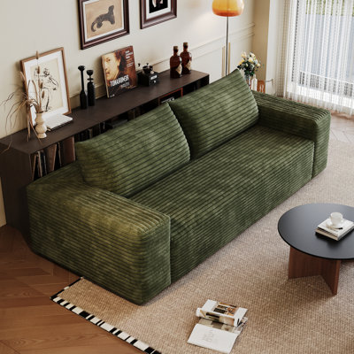 Canapé confortable en tissu velours côtelé avec sièges profonds, aucun assemblage requis, idéal pour plusieurs espaces comme le salon, la chambre à coucher et la salle de conférence