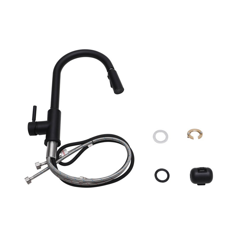 Living And Home Pull Down Kitchen Faucet, Black
