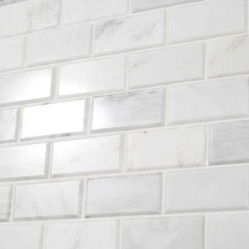 Carreau de mosaïque de mur de brique en marbre 2 po x 4 po Oriental
