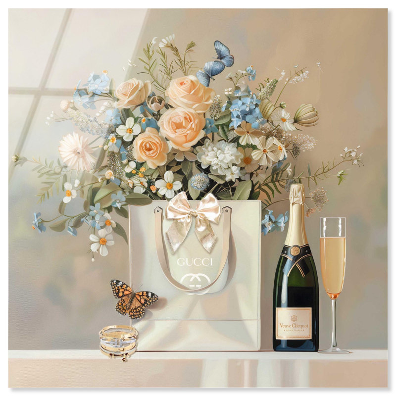 Art floral, bijoux et arc, H 30 po x l 30 po