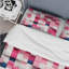 Ensemble de housse de couette rose et blanc Blockchain Blocks I-376109674