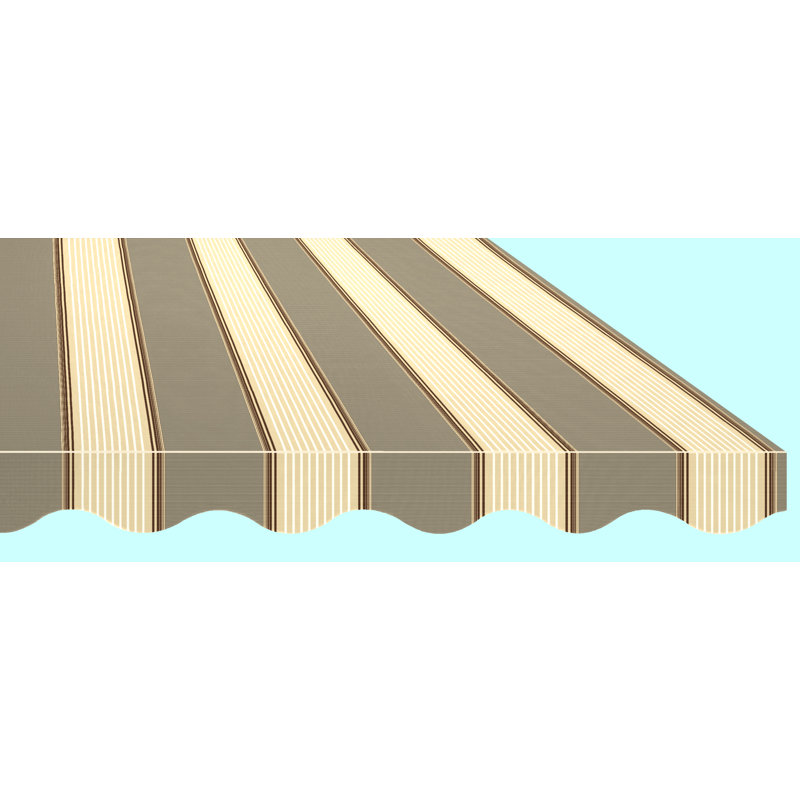 SunSetter Manual Woven Acrylic Retractable Standard Patio Awning, 8" H x 216" W x 122" D, Island Brown