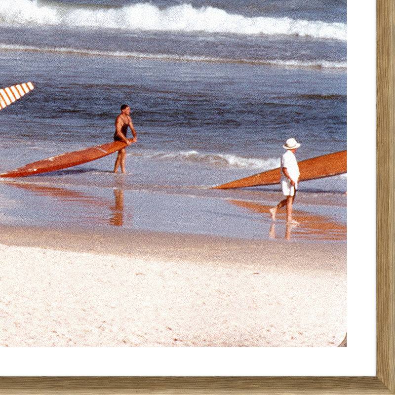 Surfers are Pictured on Bondi Beach Framed