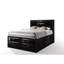 Grand lit noir avec fonction de rangement, 8 tiroirs sur rails latéraux, placage de bois et rangement de finition, tiroirs, (), limite de poids de 660 lb-68412262