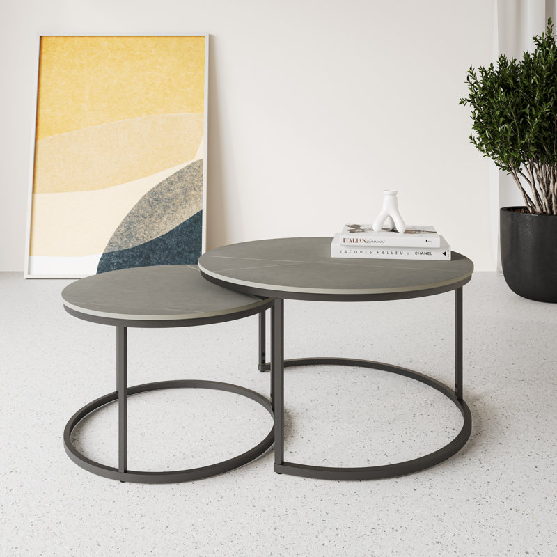 Chalres Frame Coffee Table, 460cm H x 80cm W x 80cm L, Grey