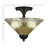 Semi-Flush 2 Bulbs With 12" Amber Crystal Glass-32464319