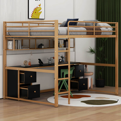 Altfried Kids Full Loft Bed with Drawers