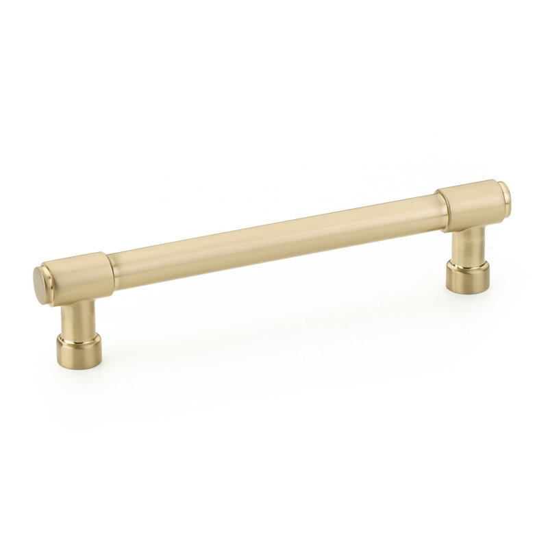 Satin Brass Modern Industrial Bar Cabinet Pull with Mounting Hardware