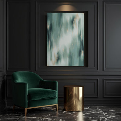 Abstrait champ de couleur 31, art mural sur toile verte
