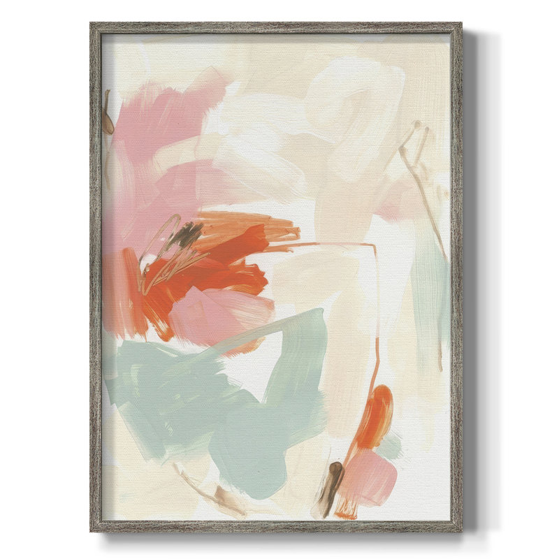Peach Blossom Mirage I Framed Print - Solid Wood, 21" H x 17" W