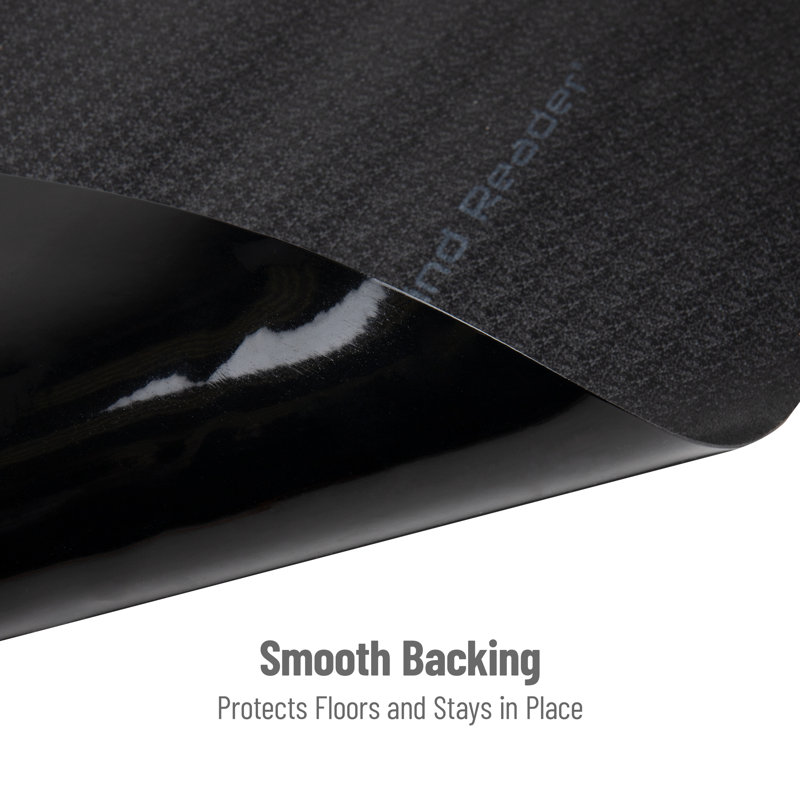 Black Scratch-Resistant Polypropylene Office Chair Mat for Hard Floors