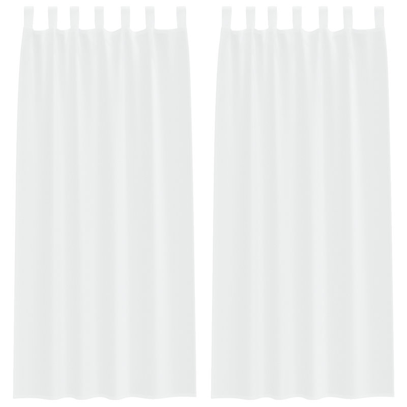 Suzzy Semi Sheer Curtain Pair, 260cm Width x 140cm Drop, White
