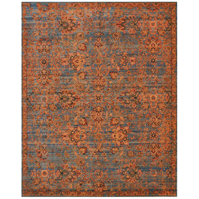 Tapis orange à motif abstrait Bevans