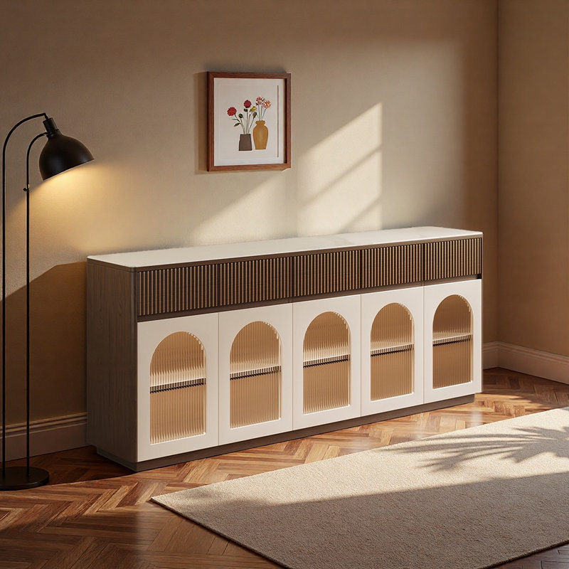 Buffet de style roche moyen, H 33,46 po x l 70,07 po x P 15,74 po