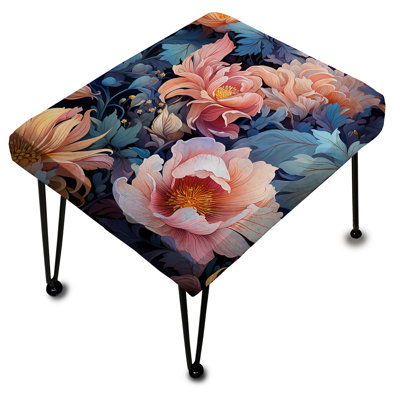 Pink Enchanted Forest Floral Pattern - Floral Rectangle Ottoman
