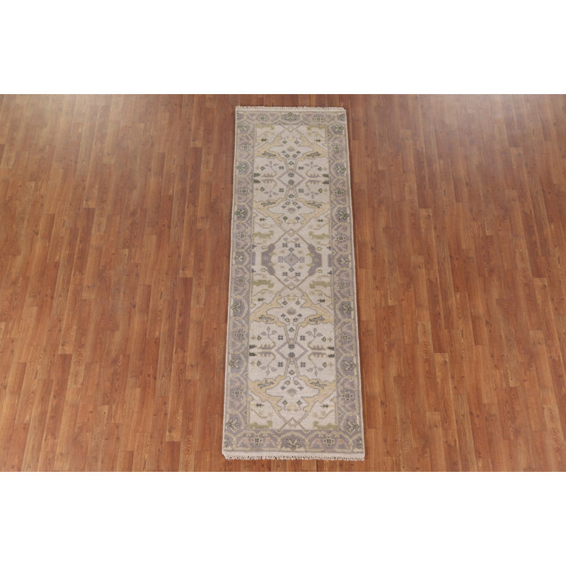 Tapis de couloir oriental fait à la main Oushak 3 x 8