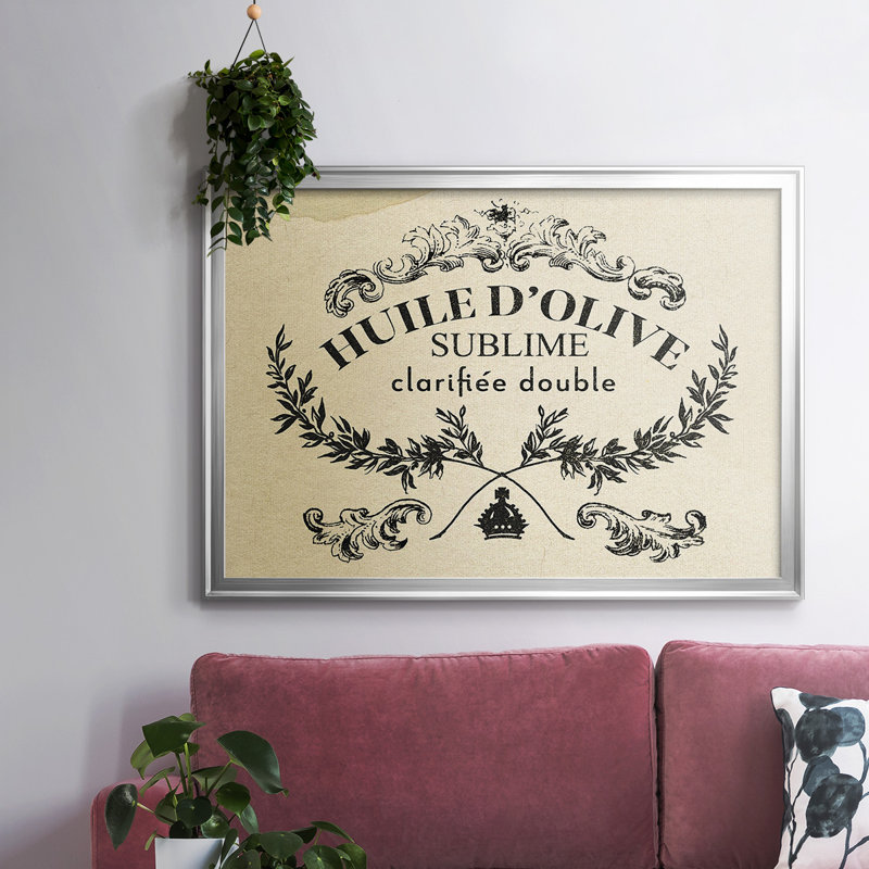 Toile tendue avec châssis antique français, Argent, H 30 po x l 44 po x P 1,5 po