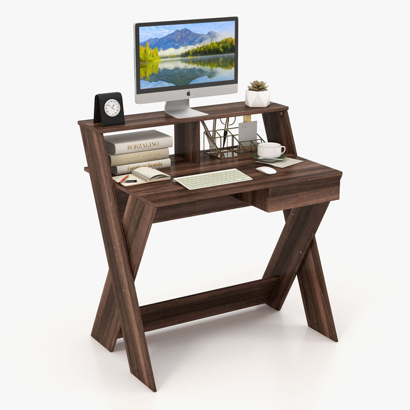 86Cm W Rectangular Computer Desk, Brown