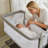 GarveeHome Foldable Bedside Sleeper & Baby Bassinet with Zipper Mosquito Net, Portable Nursery Travel Crib with 150D Linen Fabric & Sturdy Iron Frame Pack and Play, Light Gray