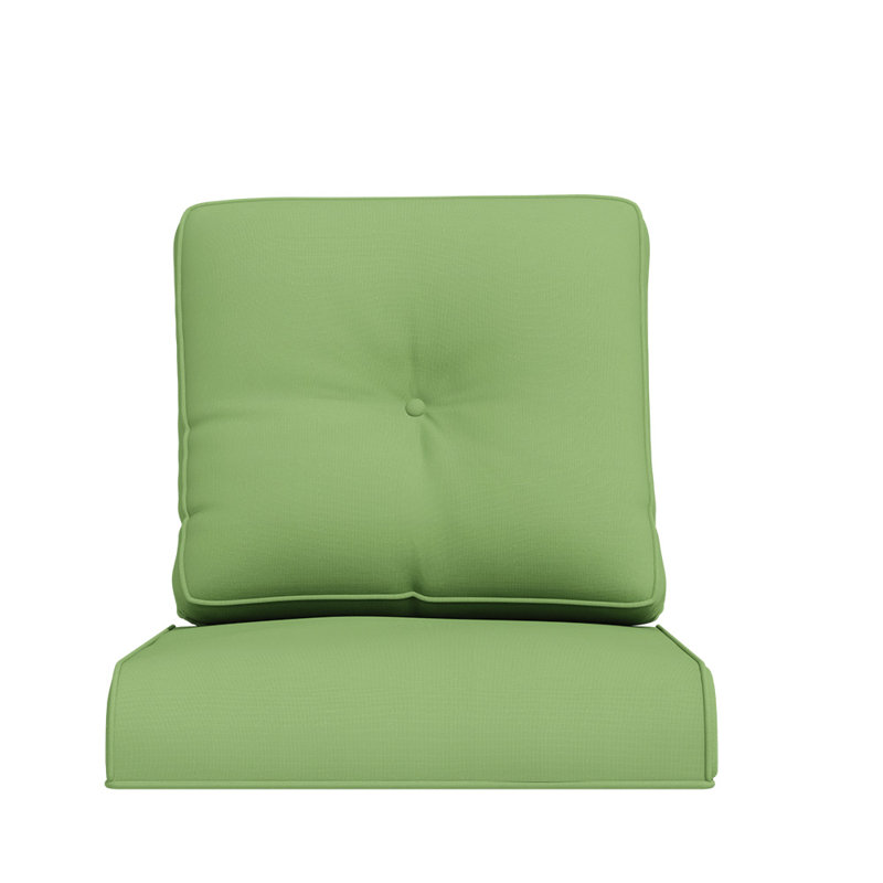 Coussin d'extérieur à assise profonde avec tissu en oléfine, Vert