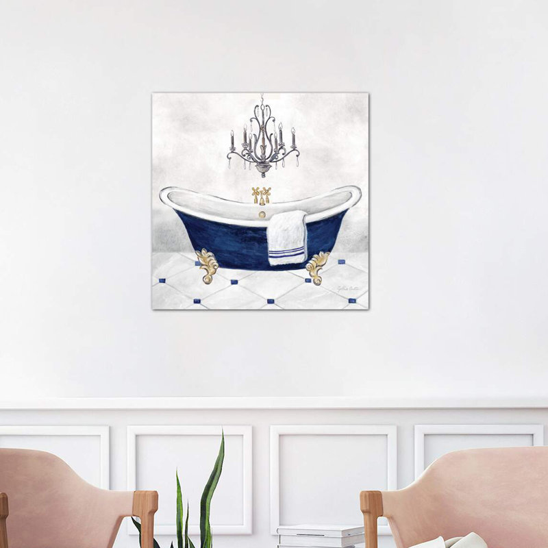 Navy Blue Bath II by Cynthia Coulter - Wrapped Canvas Print, 66.04cm H x 66.04cm W x 3.81cm D