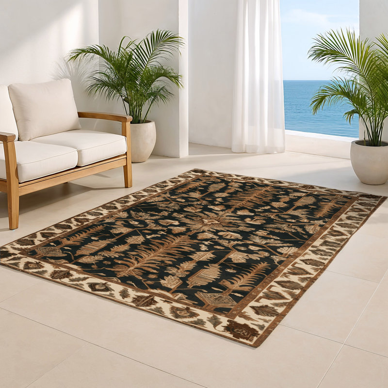Tapis turc intérieur et extérieur brun, Rectangle 5 pi x 7 pi