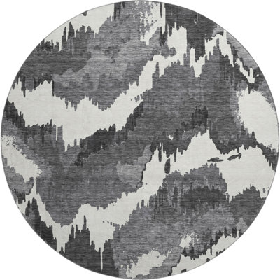 Premium Machine Washable Prisco Black Rug