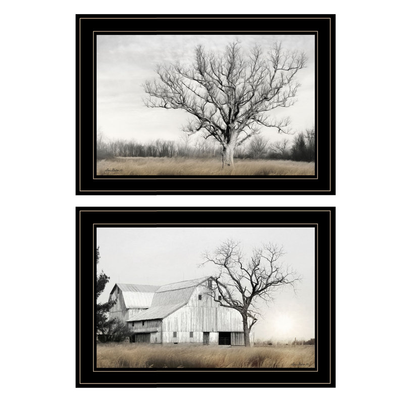 "Ohio Fields I" Framed Wall Art for Living Room, Bedroom & Farmhouse Wall Decoration by Lori Deiter, Black