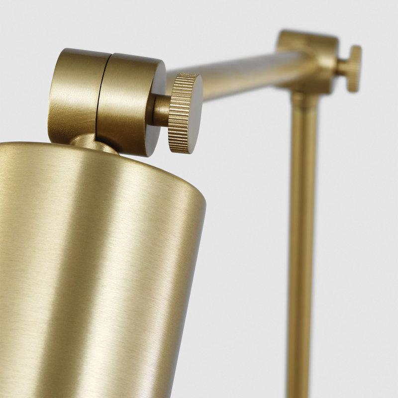Frasar 1 Light Bathroom Bedroom Wall Fixture With Brushed Nickel Shade, Satin Brass