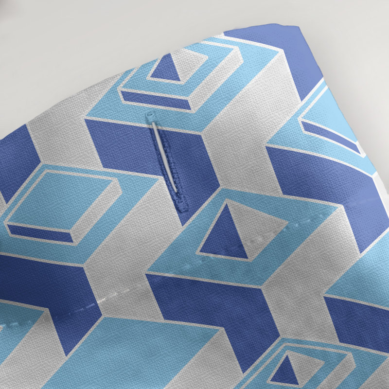 Geometric Shower Curtain, Teal/Blue
