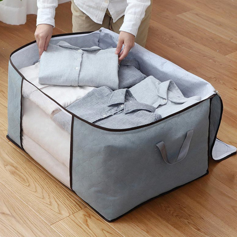 4Pcs Clothes Storage, Foldable Blanket Storage Bag 60*40*35Cm, 4