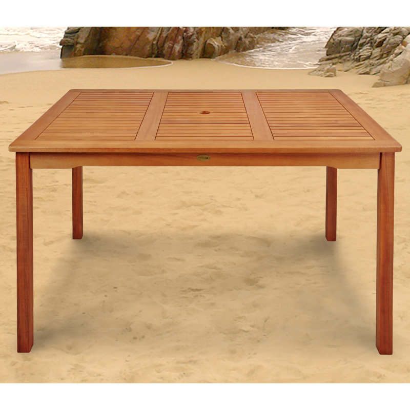 Adish 4 - Person Wood Patio Dining Set with Rectangular Table