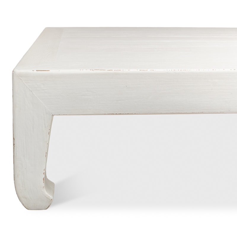 Classic Chinese Solid Wood Coffee Table, White