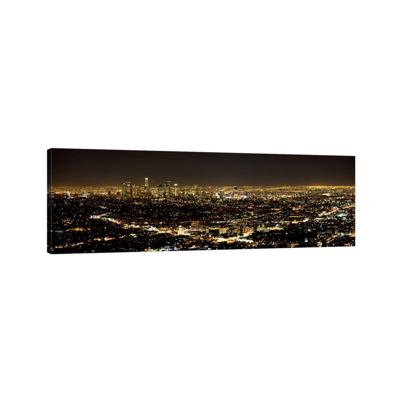 Aerial View Of A Cityscape, Los Angeles, California, USA 2010 #3 - Wrapped Canvas Panoramic Print, 182.88 cm H x 60.96 cm W