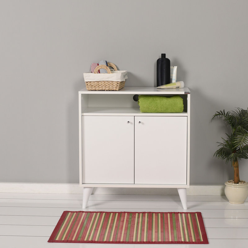 Modern Multi-Purpose Cabinet, Diamond & White, 28.7 x 31.1 x 16.5 inches | 100% Melamine Coated Particle Board, Thickness: 0.6 inches | Stylish Storage Solution for Home or Office, Durable & Functional Design