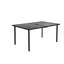 7 pièces de salle à manger de patio, table en acier facile d'entretien et coussins amovibles, brun / gris, chaises à coussins de conception moderne, brun / gris