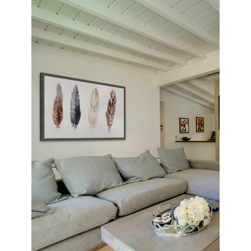 Quatre Plumes 1 Piece Single Picture Frame Wall Art, 41 cm H x 61 cm W