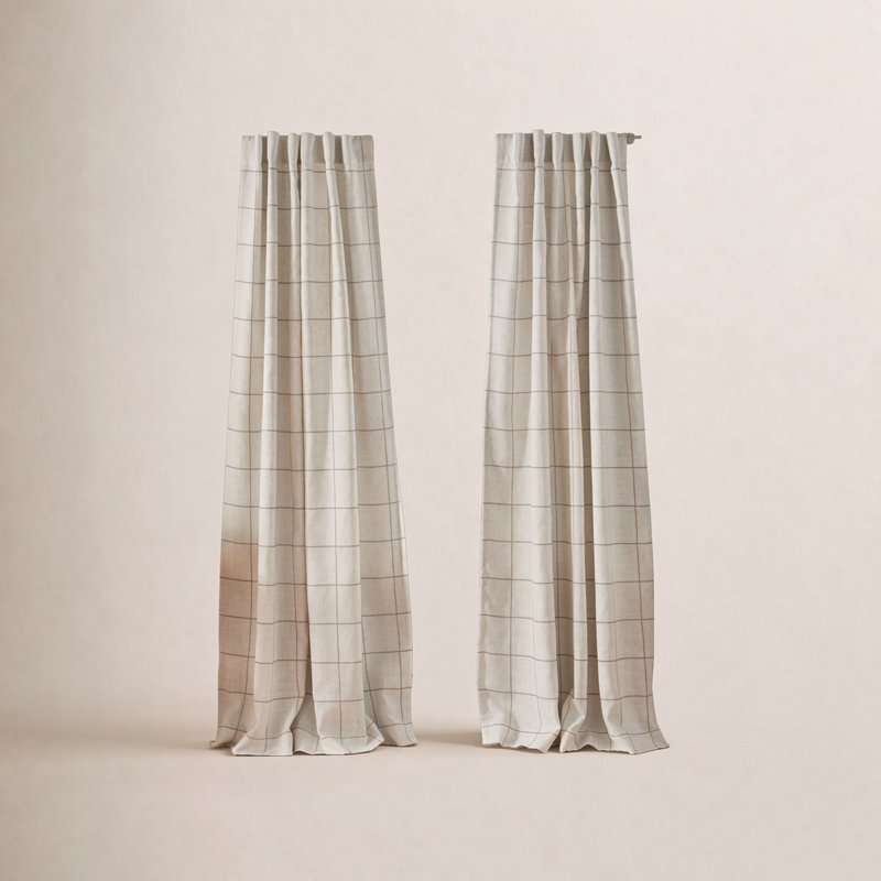 Laurene Blackout Curtain Single Panel, Linen, 52" W x 95" L