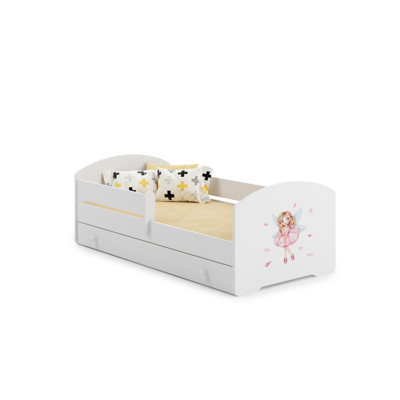 Children's bed Luk with drawer - Girl with wings, European Toddler (80 x 160cm)