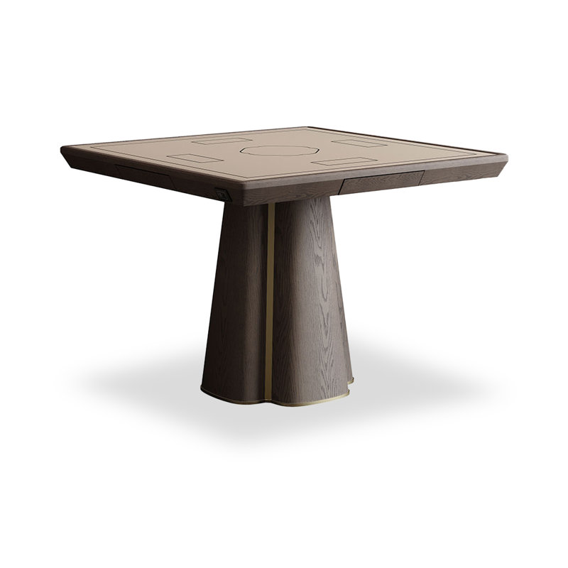 39.37" Khaki Square Solid Wood Poker Table