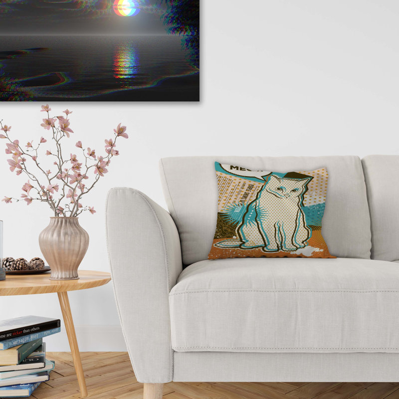  Housse et insert de coussin carré d'extérieur Pop Cat, 26 po x 26 po