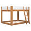 Lit superposé bas avec échelle réversible, lit superposé convertible en bois massif avec garde-corps de sécurité pour plafonds bas-133661432-133661435