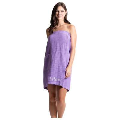 Personalized Spa Towel Wrap For Women- Soft & Absorbent Waffle Body Wrap- Custom Bath Wrap Towels With Embroidered Name