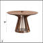 Table de salle à manger 5 pièces ronde en noyer avec chaises en velours côtelé mauve foncé Seda, parfaite pour une salle à manger confortable-1298002058
