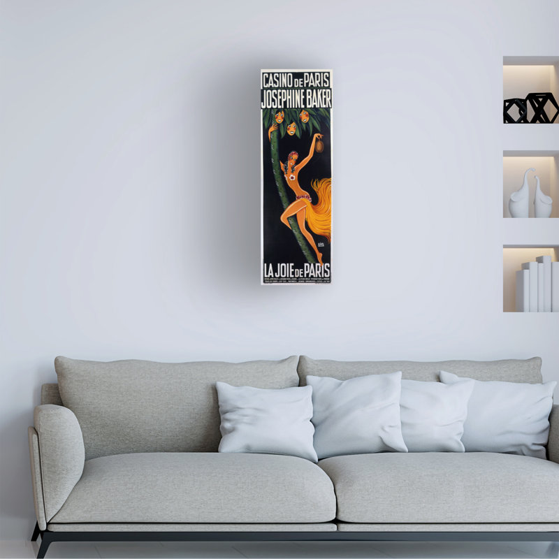 Art sur toile Zig La Joie De Paris avec Joséphine Baker, 1930, H 32 po x l 10 po