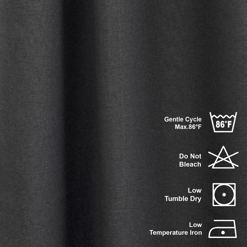 Room Darkening Single Curtain Panel, 260cm W x 350cm H, Dark Grey
