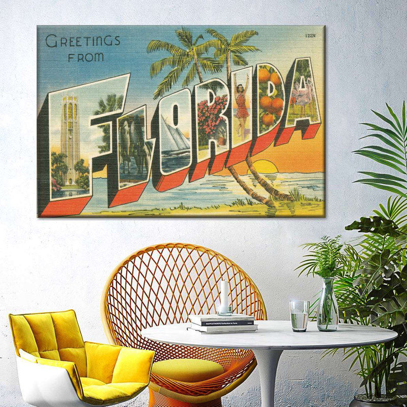 Greetings From Florida Canvas Print, 51" H x 34" W x 1.25" D