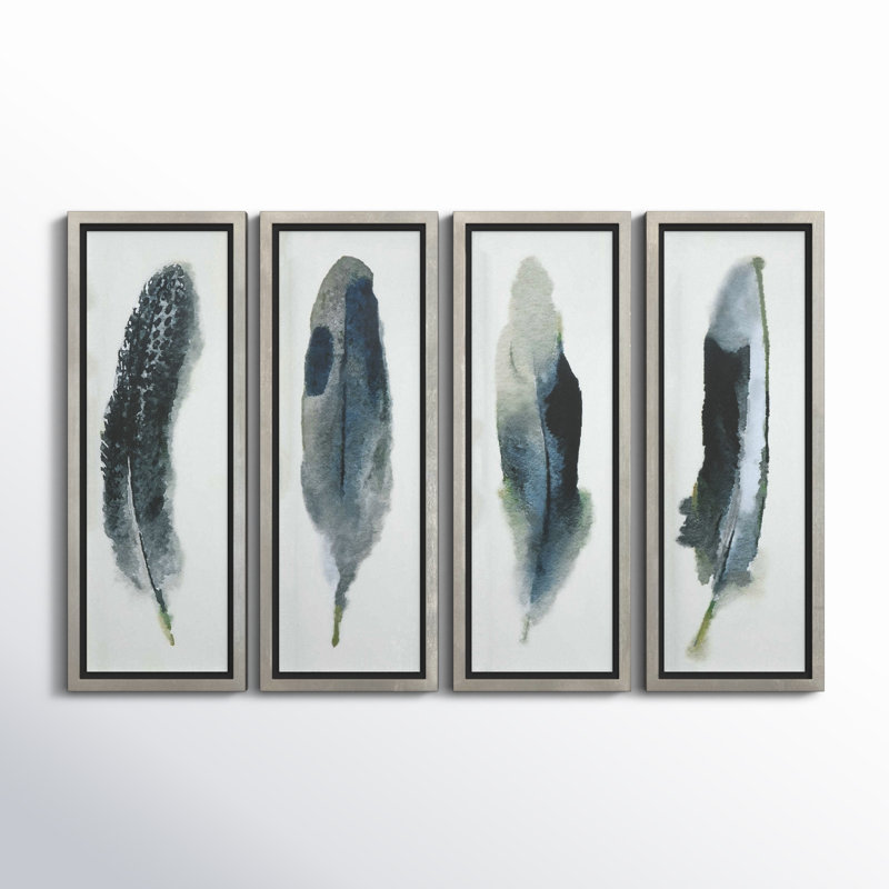 " Feathered Beauty Prints " by June Erica Vess 4 - Pieces Painting Print