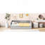 Lit de jour en bois avec lit gigogne et deux tiroirs de rangement, lit de jour extensible, canapé-lit avec deux tiroirs, gris-82091362
