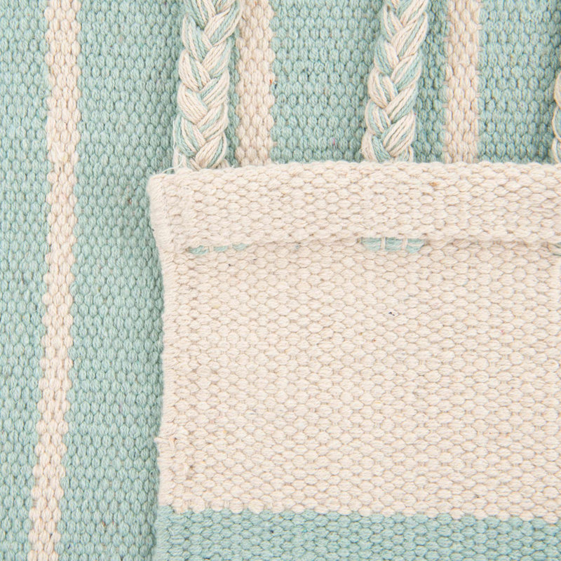 Bleu marine / blanc_Tissage en coton Chindi, Rectangle 6 pi 1 po x 9 pi